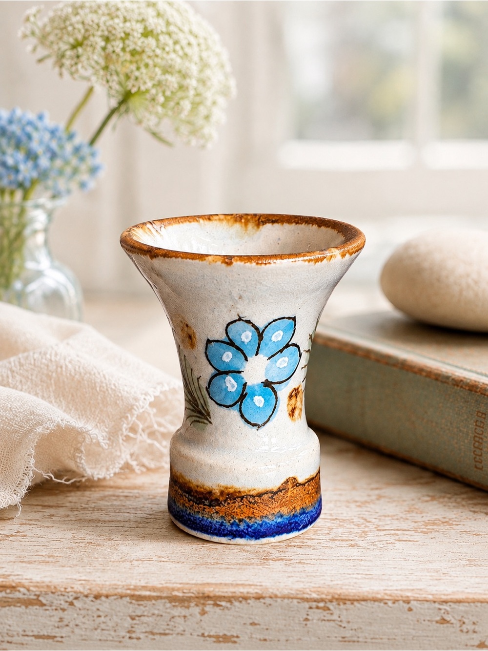 Vintage Ken Edwards Miniature Vase | Signed KE Mexico | Tonalá Hand-Painted